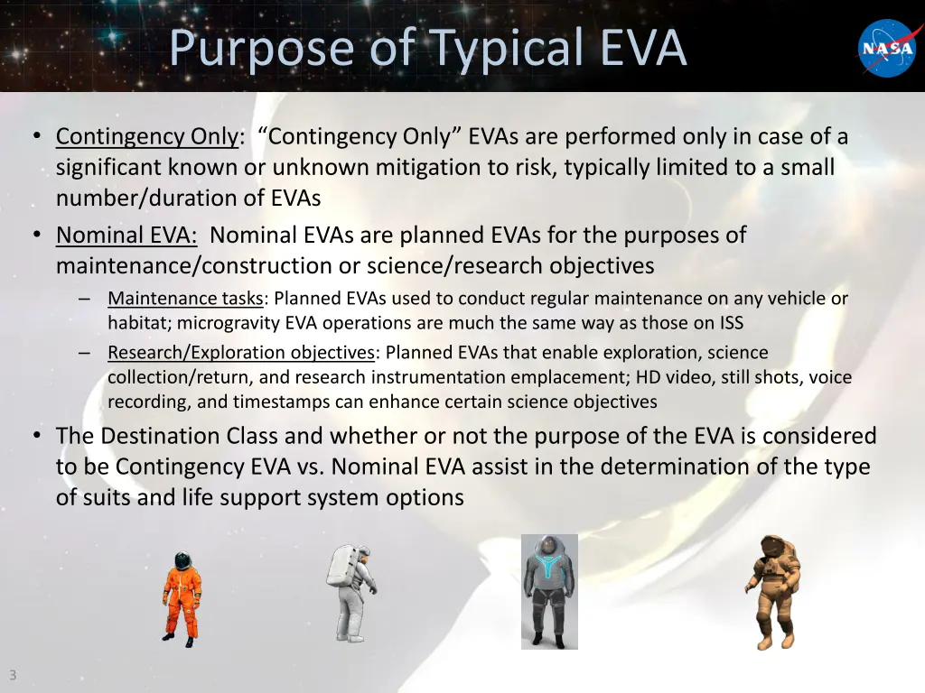 purpose of typical eva