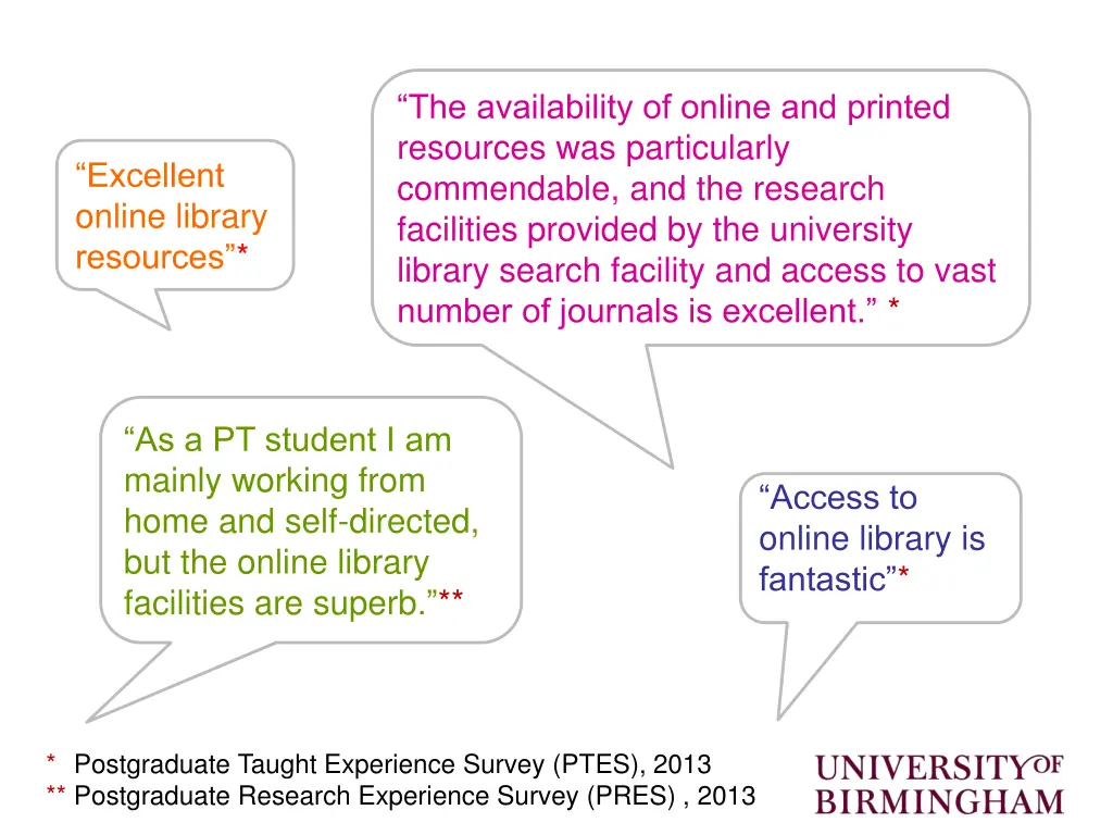 the availability of online and printed resources