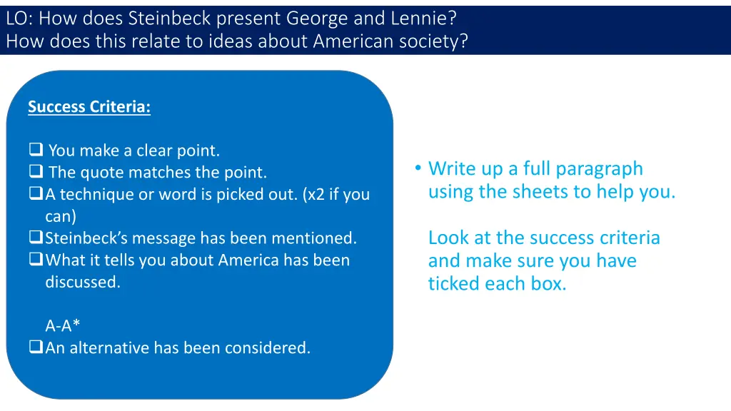 lo how does steinbeck present george and lennie 6