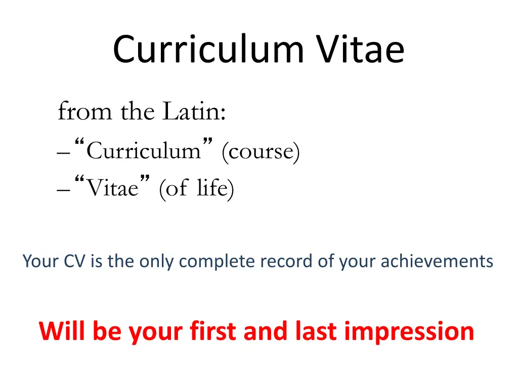 curriculum vitae