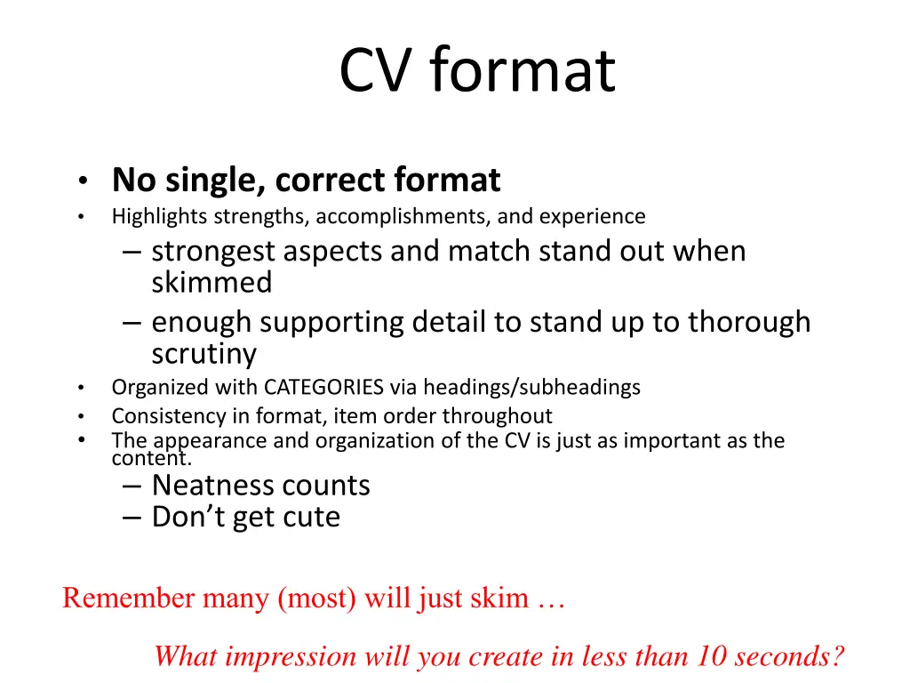 cv format