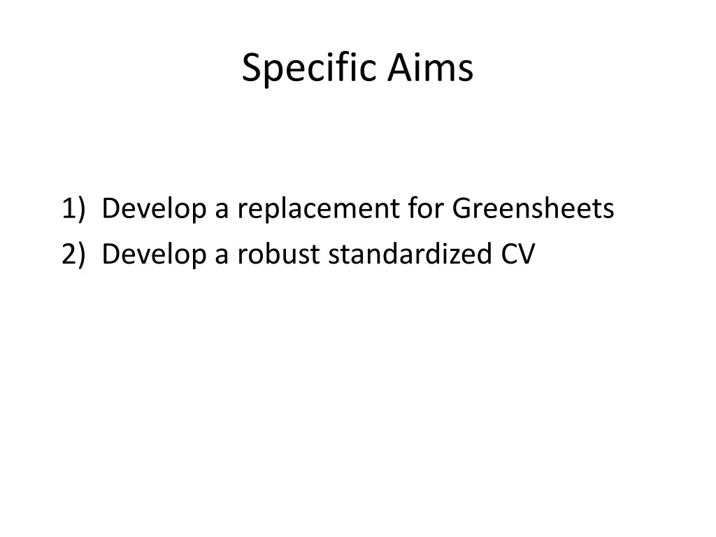 specific aims