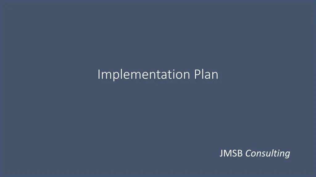 implementation plan