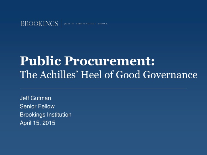 public procurement the achilles heel of good