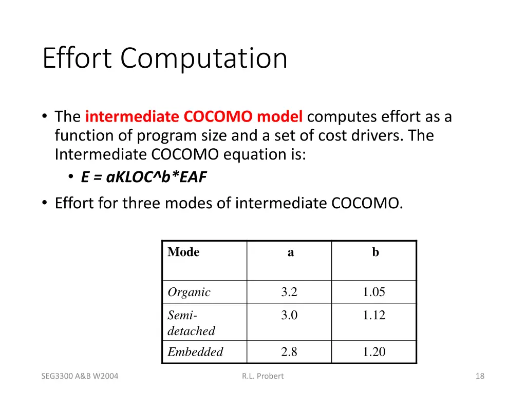 effort computation 1