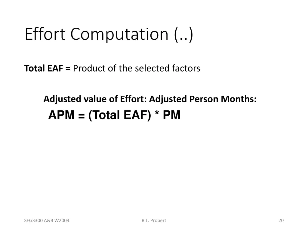 effort computation 2