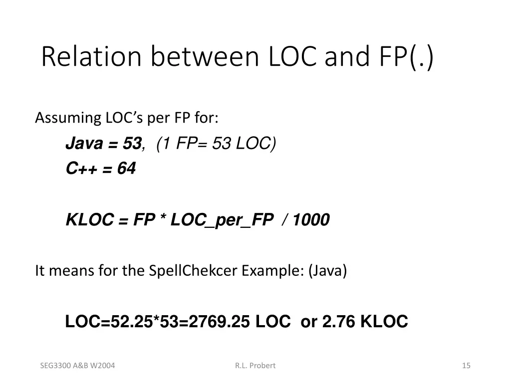 relation between loc and fp 1