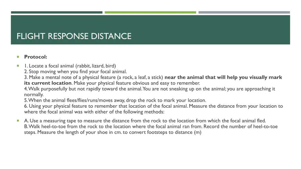 flight response distance