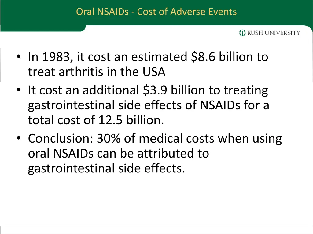 oral nsaids cost of adverse events