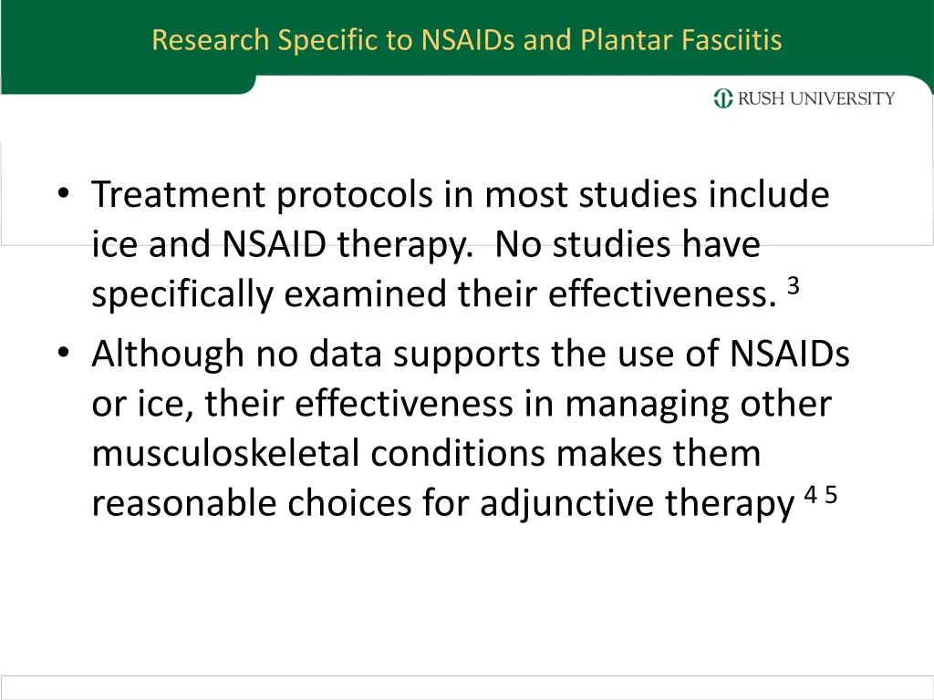 research specific to nsaids and plantar fasciitis