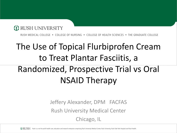 the use of topical flurbiprofen cream to treat