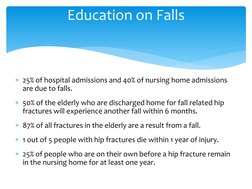 education on falls