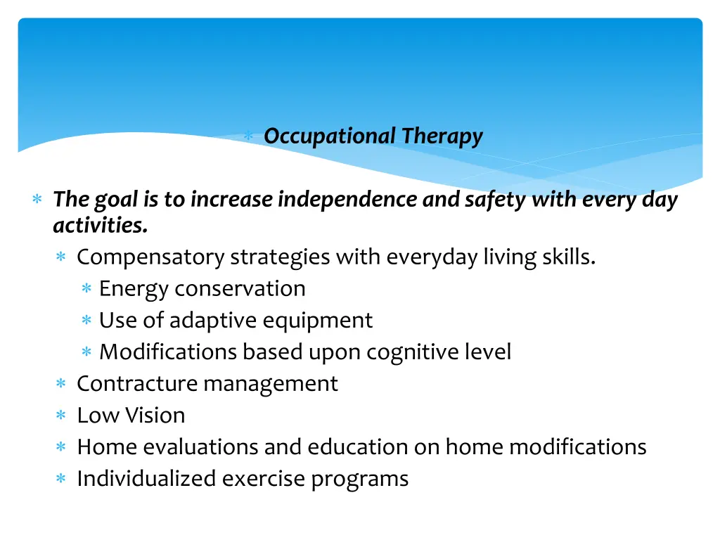 occupational therapy