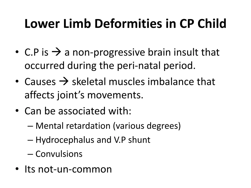 lower limb deformities in cp child