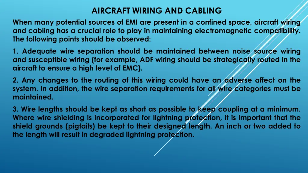 aircraft wiring and cabling