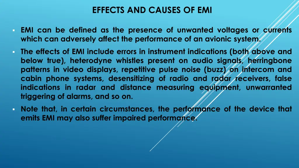 effects and causes of emi