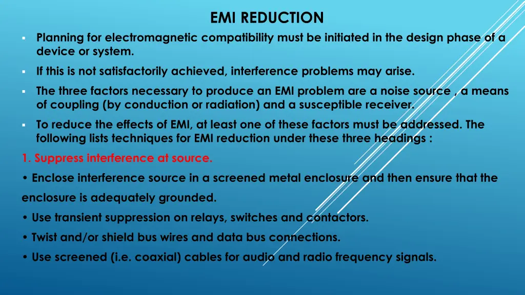 emi reduction