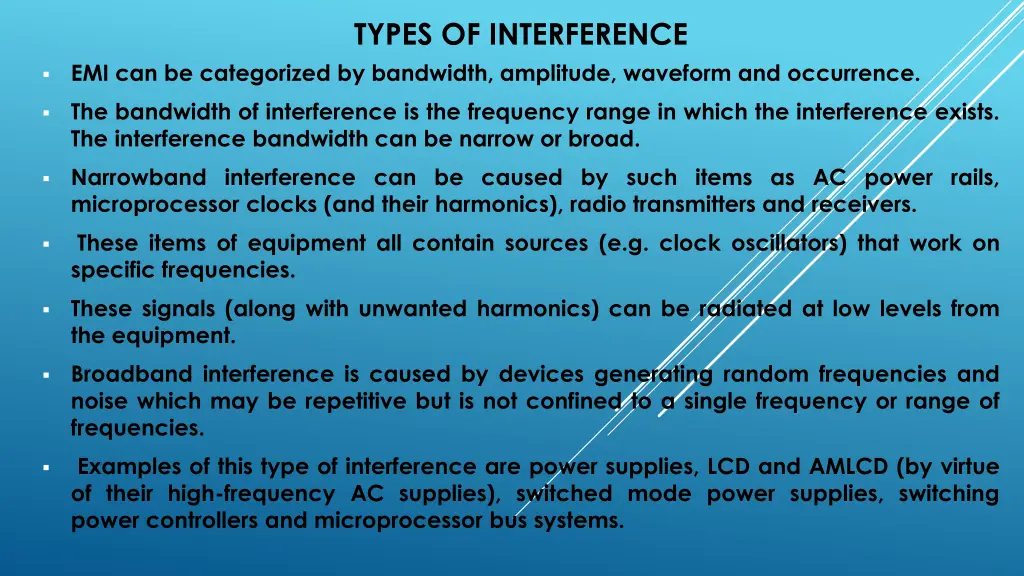 types of interference