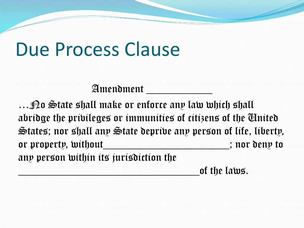 due process clause