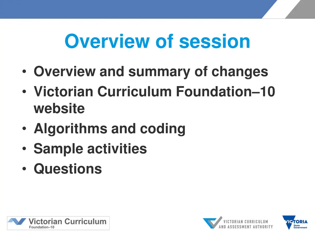 overview of session