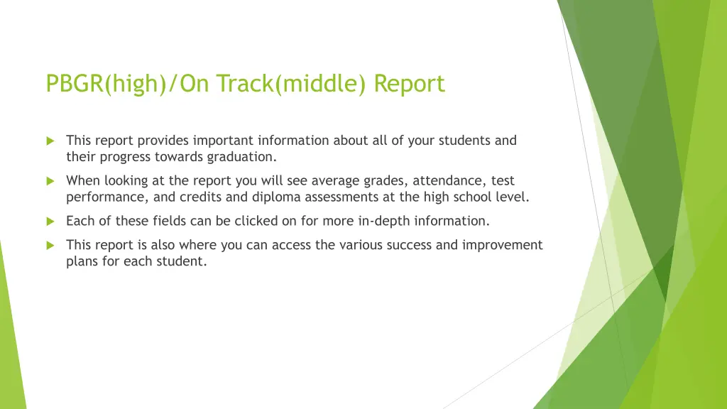 pbgr high on track middle report