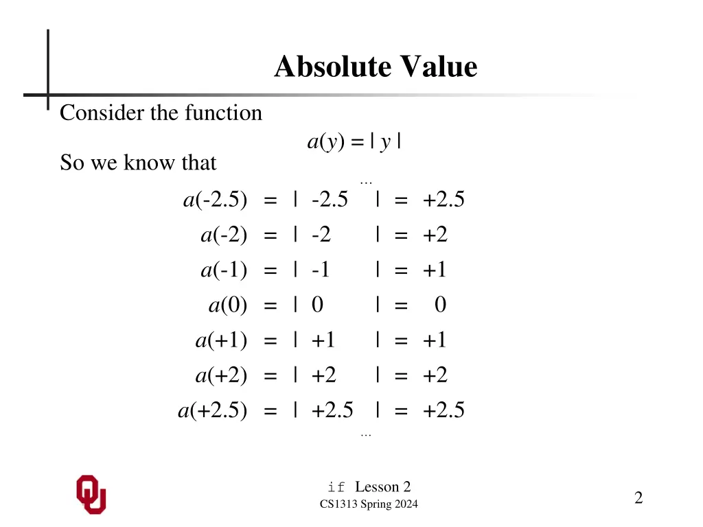 absolute value