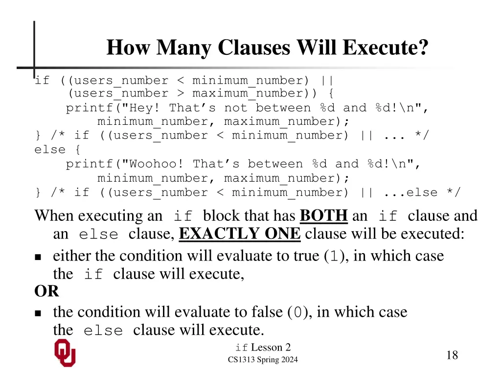 how many clauses will execute