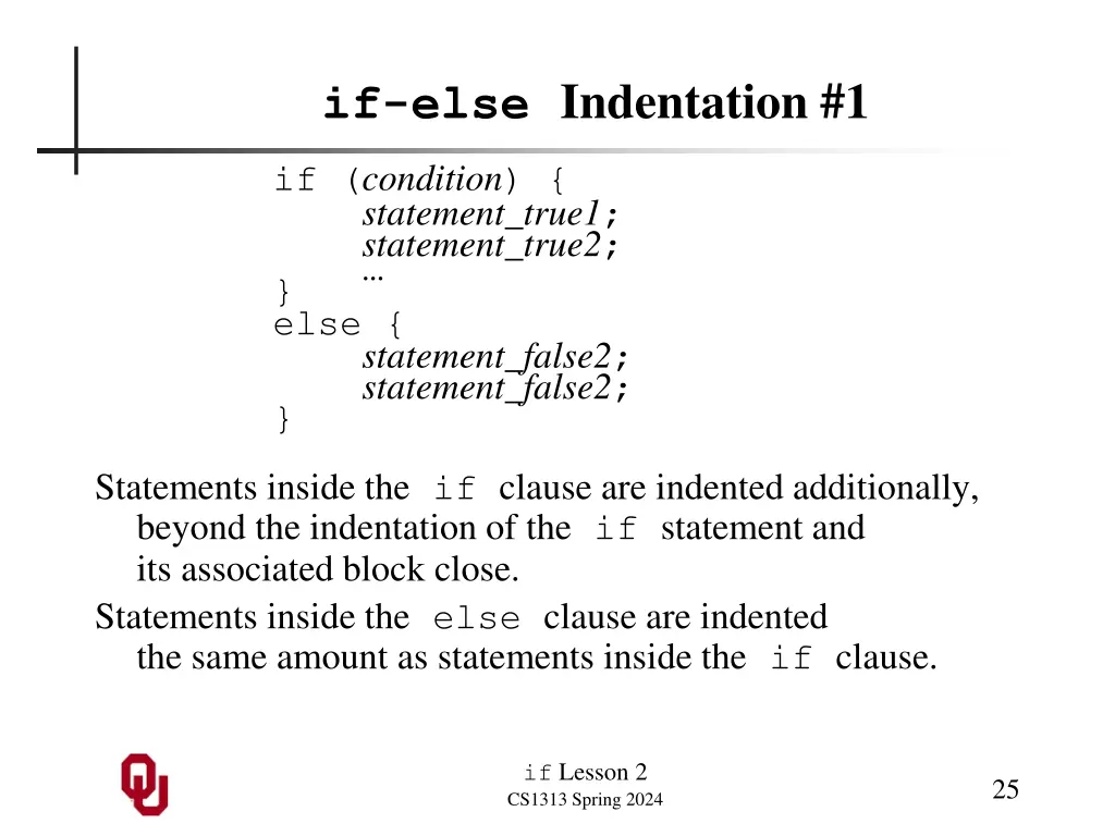 if else indentation 1