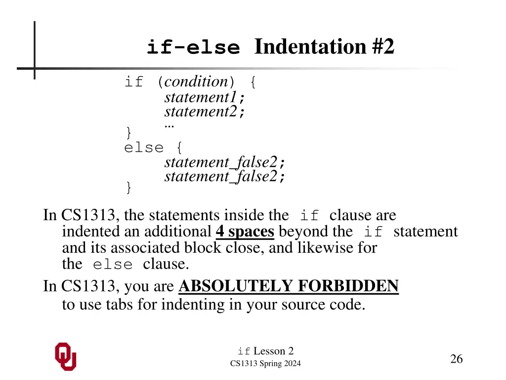 if else indentation 2