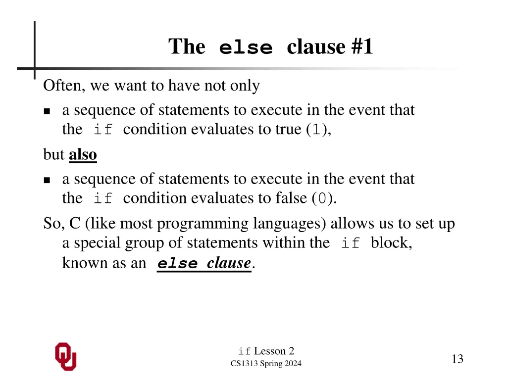 the else clause 1