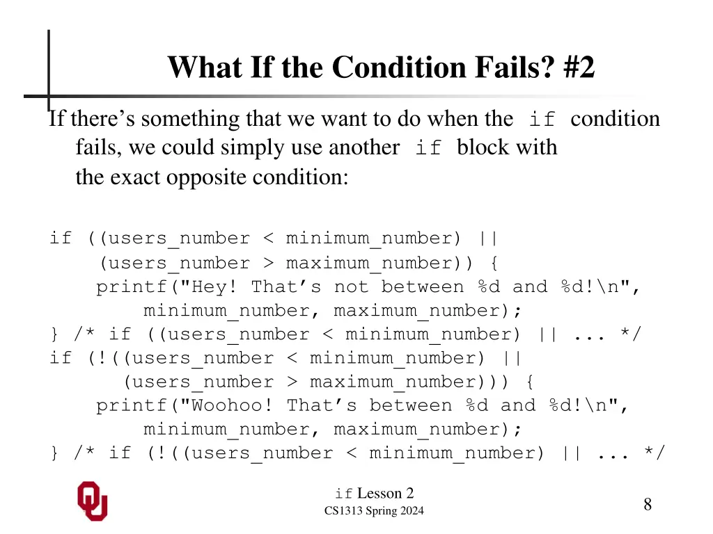 what if the condition fails 2