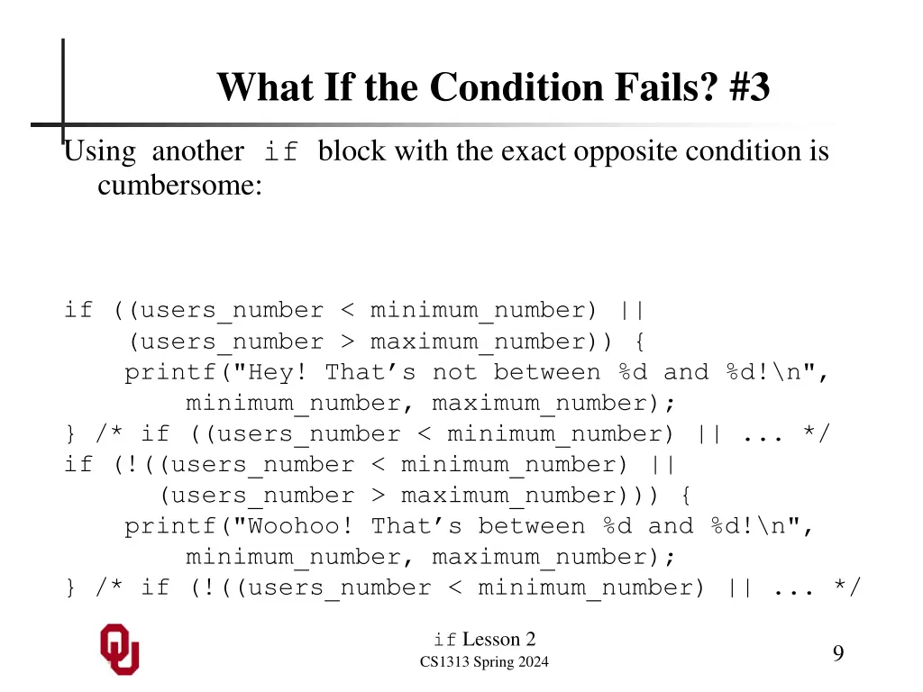 what if the condition fails 3