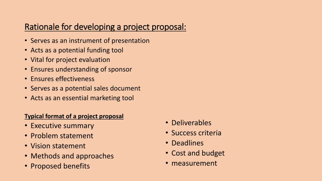 rationale for developing a project proposal