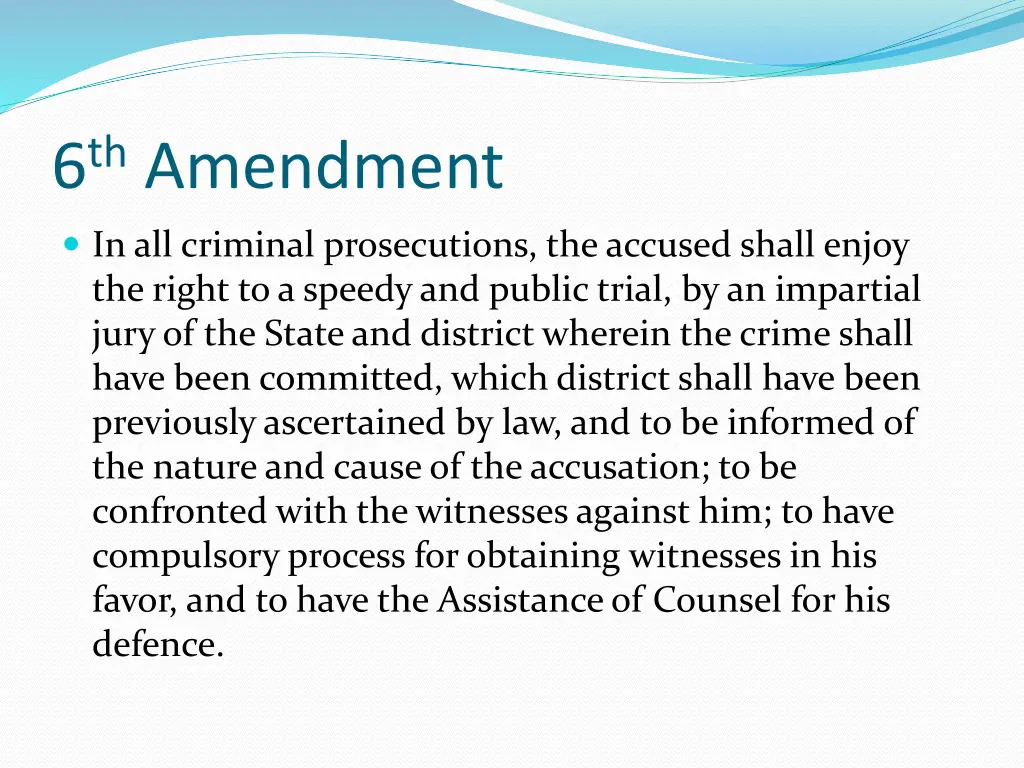 6 th amendment