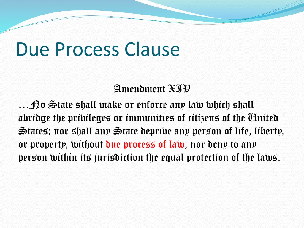 due process clause