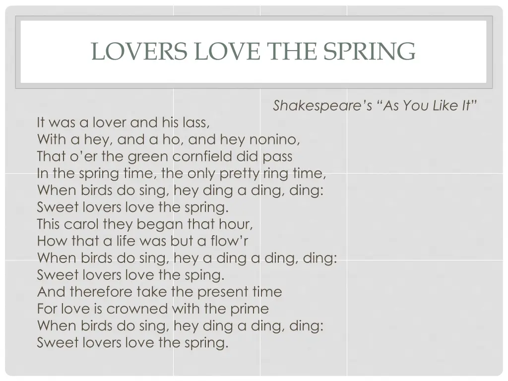 lovers love the spring