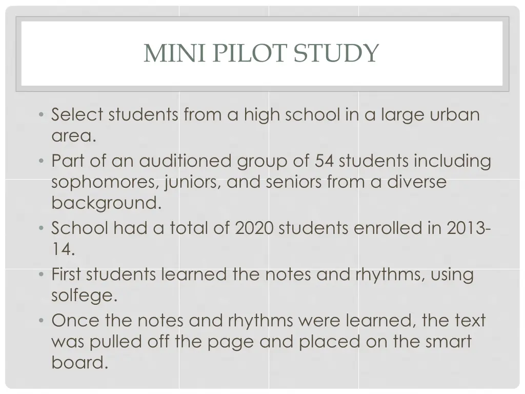 mini pilot study