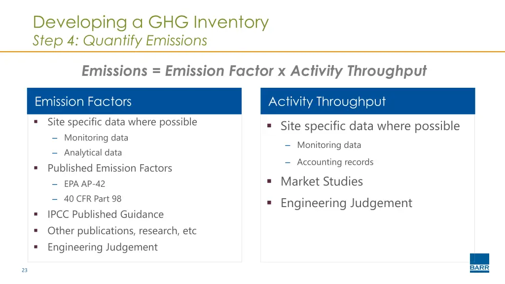 developing a ghg inventory step 4 quantify 1