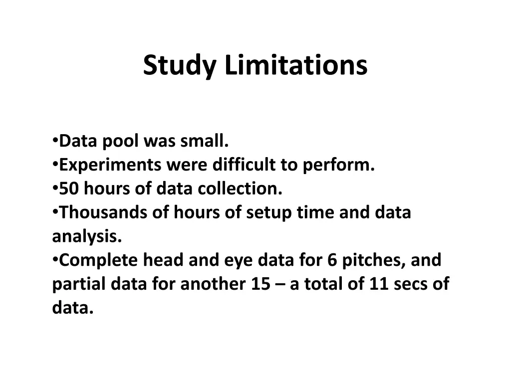 study limitations