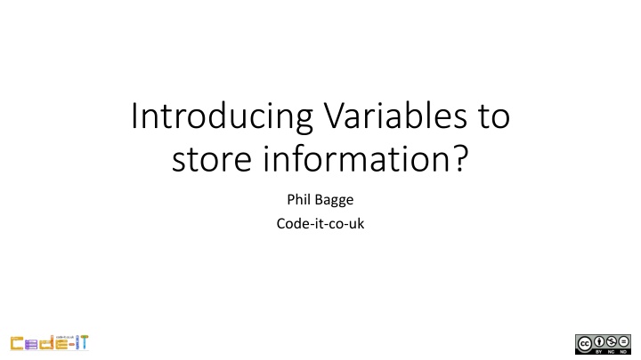 introducing variables to store information