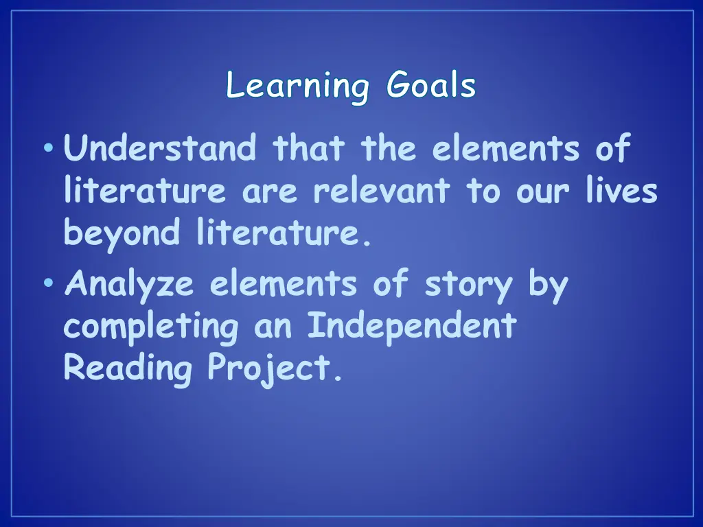 learning goals