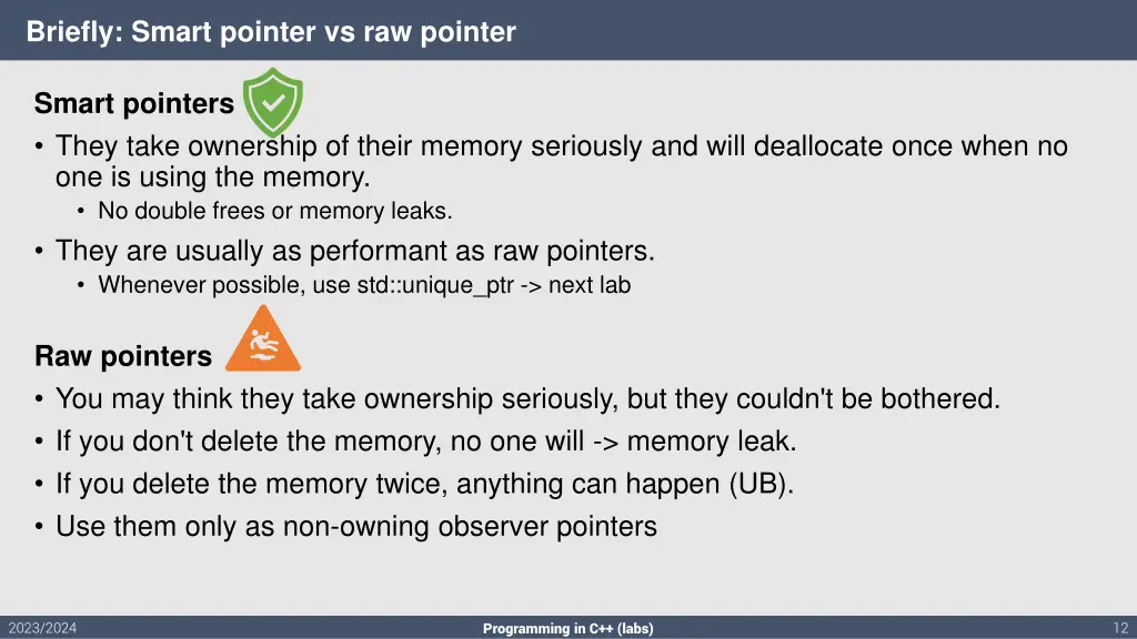 briefly smart pointer vs raw pointer