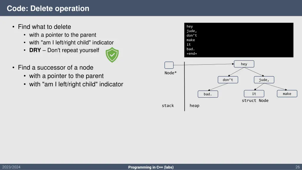 code delete operation