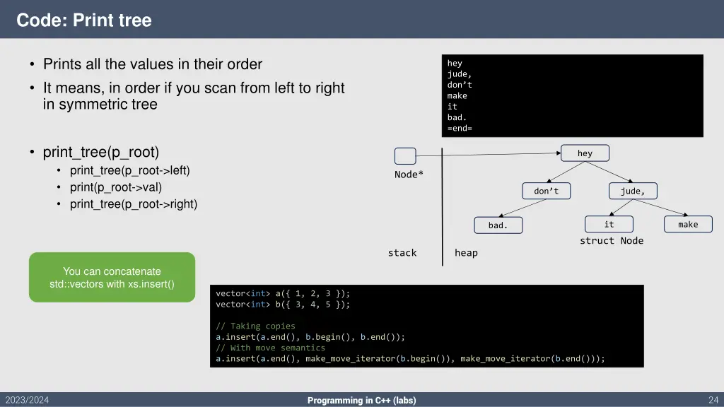 code print tree