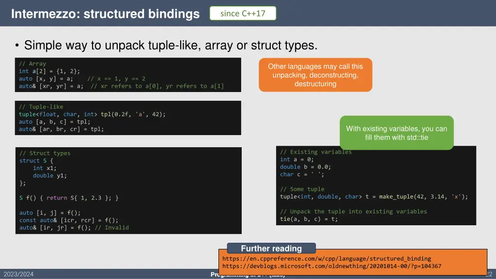 intermezzo structured bindings