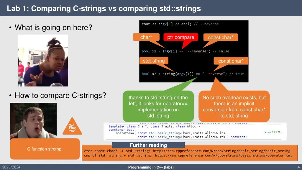 lab 1 comparing c strings vs comparing std strings