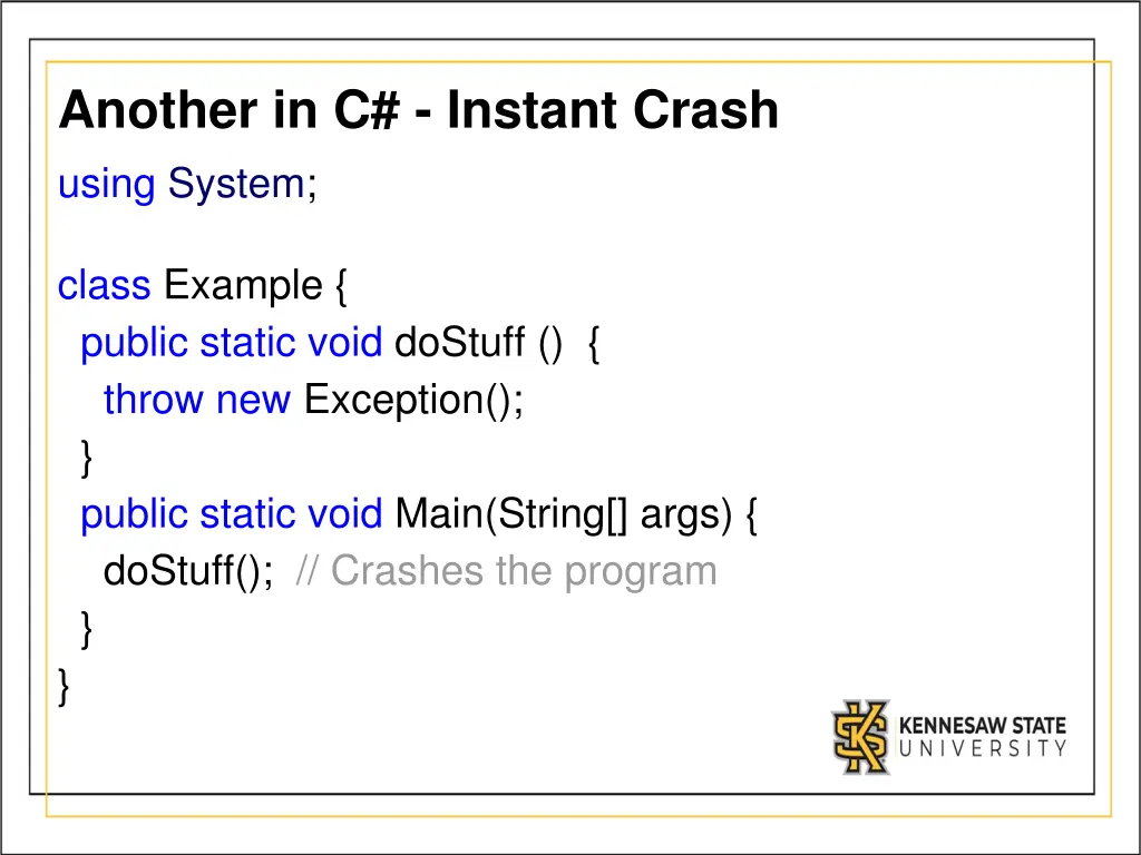 another in c instant crash using system