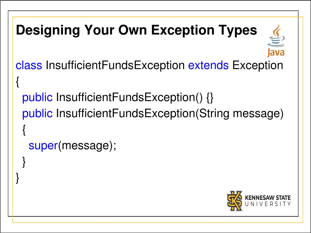 designing your own exception types