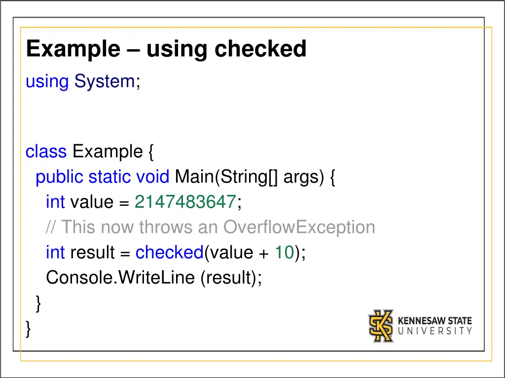 example using checked using system