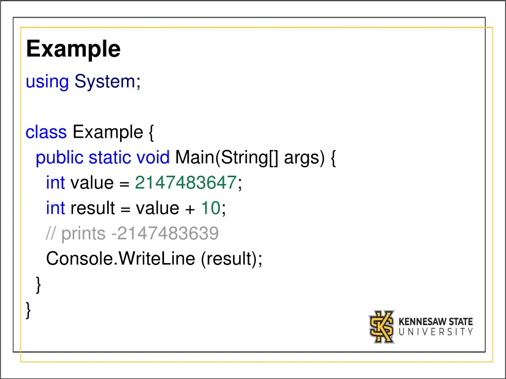 example using system